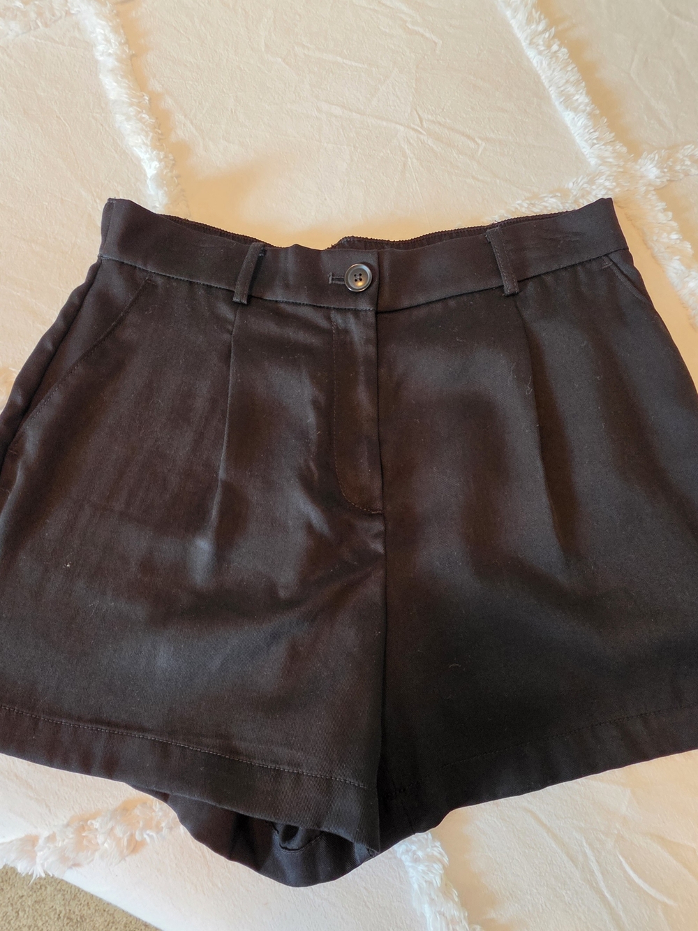 LOFT Black Tailored Pleated Shorts